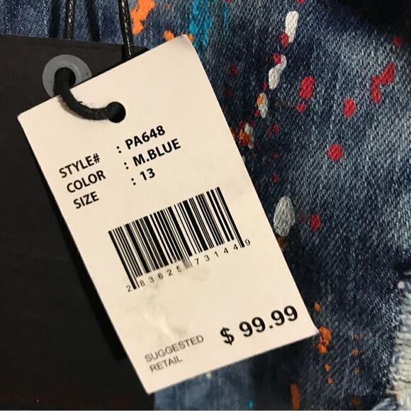 REDFOX JEANS NWT Paint Splatter Skinny Style Size 13 - Picture 11 of 11